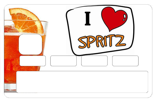 I love SPRITZ- sticker pour carte bancaire
