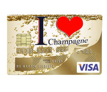 Charger l&#39;image dans la galerie, I love CHAMPAGNE- sticker pour carte bancaire
