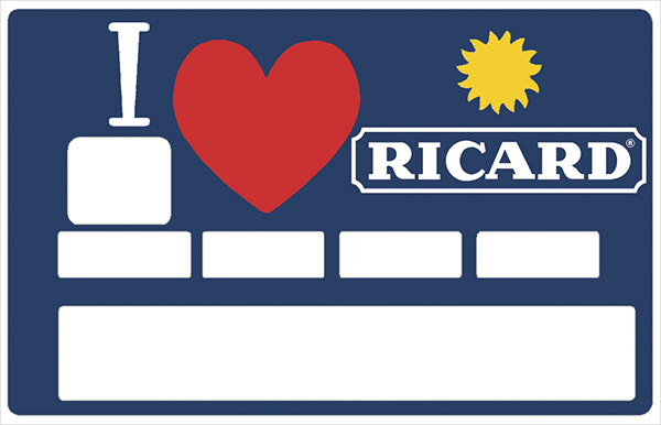 I love RICARD- sticker pour carte bancaire
