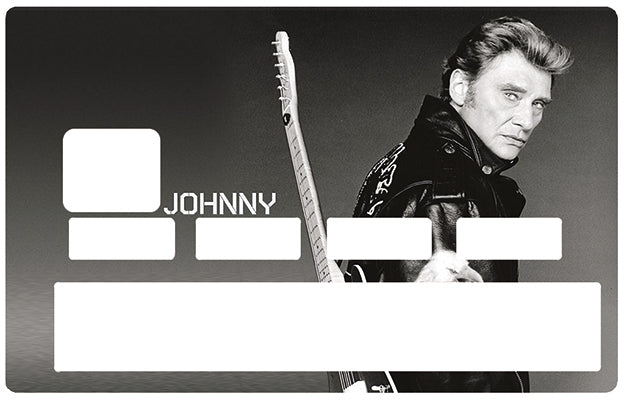 Tribute to Johnny Hallyday N&B, edit. limitée 300 ex - sticker pour carte bancaire