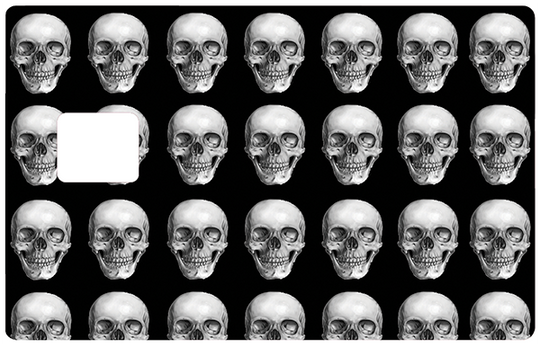 Little Skulls - Sticker pour carte bancaire, disponible en deux formats.