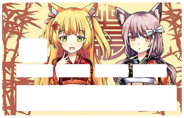 Manga Cats Girls - sticker pour carte bancaire