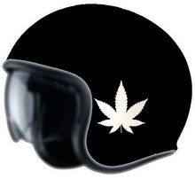 Charger l&#39;image dans la galerie, CBD, Marijuana, 2 Stickers RÉTRO-RÉFLÉCHISSANT pour casque, moto, auto, vélo, trottinette...
