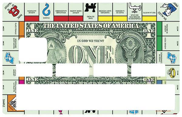 Le jeu des dollars - sticker pour carte bancaire