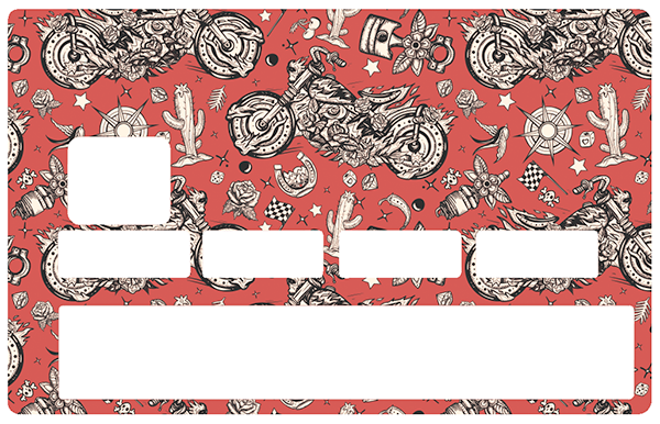MOTO RED - sticker pour carte bancaire
