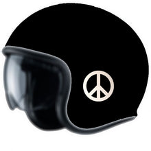 Charger l&#39;image dans la galerie, Peace, 2 Stickers RÉTRO-RÉFLÉCHISSANT pour casque, moto, auto, vélo, trottinette...
