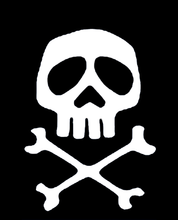Upload image to gallery, MOTO license plate sticker, BLACK background, Department number - PIRATE