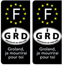 Upload picture to gallery, Presipauty of Groland “Groland, I will die for you. » - Stickers for license plate, available for AUTO and MOTO