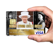 Bild in Galerie laden, Königin Elisabeth II. – Bankkartenaufkleber, 2 Bankkartenformate verfügbar