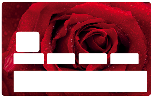 Rose rouge - sticker pour carte bancaire