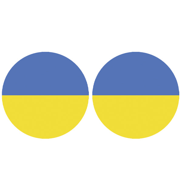 2 badges adhésifs, Drapeau UKRAINE