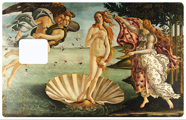 La naissance de Venus - sticker pour carte bancaire, 2 formats de carte bancaire disponibles