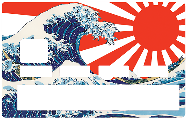 La grande vague du Japon - sticker pour carte bancaire