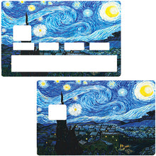 Carica l'immagine nella galleria, La notte stellata di Van Gogh - adesivo con carta di credito