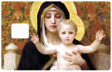 Загрузить изображение в галерею, Богородица с лилиями - наклейка на кредитку