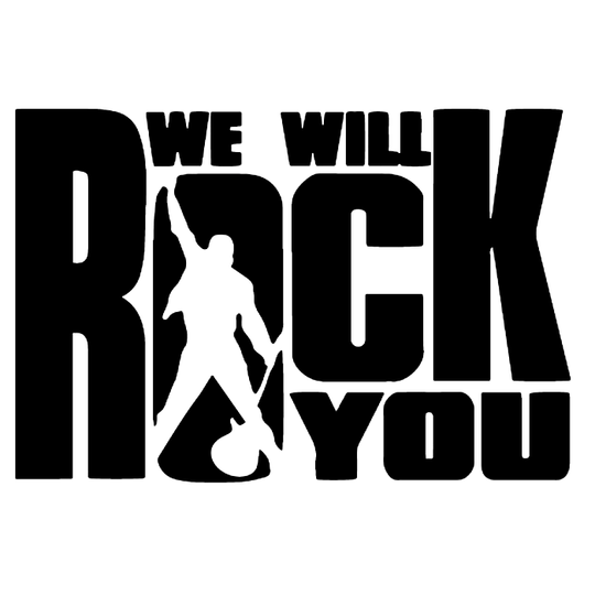 Sticker, WE WILL ROCK YOU, disponible en 10 couleurs