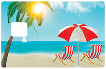 Load the image in the gallery, Deckchair at the beach - credit card sticker