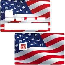 Load the image in the gallery, American flag in the wind - credit card sticker