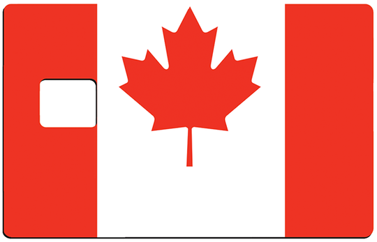 Drapeau du Canada - Sticker pour carte bancaire, disponible en deux formats.