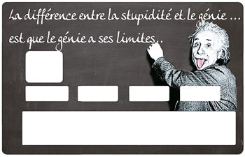 Tribute to Albert Einstein, le genie - sticker pour carte bancaire