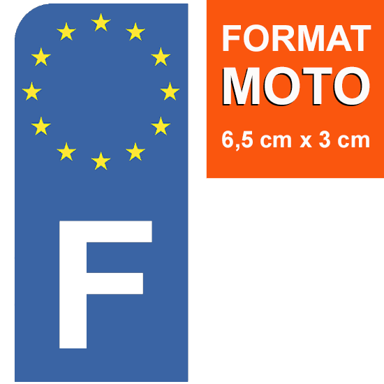 Stickers pour plaque d'immatriculation AUTO ou MOTO, bleu ou noir- France,