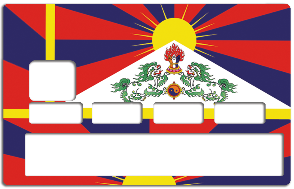 Drapeau du Tibet- sticker pour carte bancaire