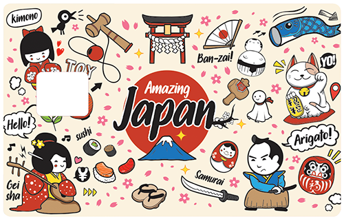 I love Japan- sticker pour carte bancaire