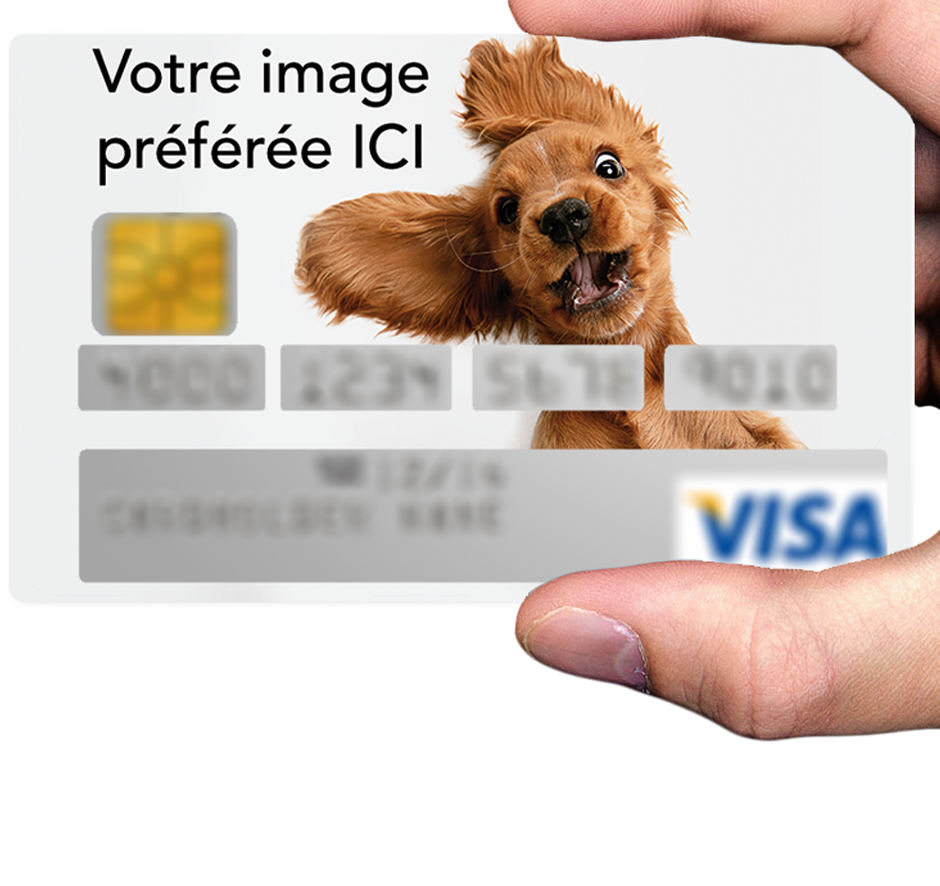 Sticker personnalisé pour carte bancaire avec votre image préférée, CB format Standard