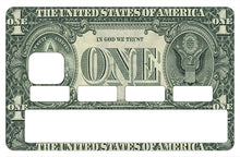 Charger l&#39;image dans la galerie, One dollar - sticker pour carte bancaire, 2 formats de carte bancaire disponibles
