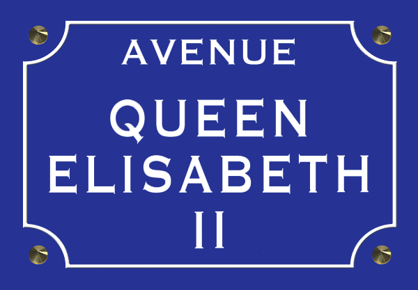 Sticker, Plaque de rue, Queen Elisabeth II