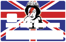 Charger l&#39;image dans la galerie, Queen Elisabeth Vs Bowie in england - sticker pour carte bancaire
