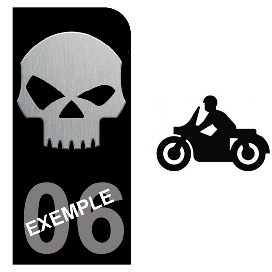Plaque immatriculation moto noire fond logo Lozère 48