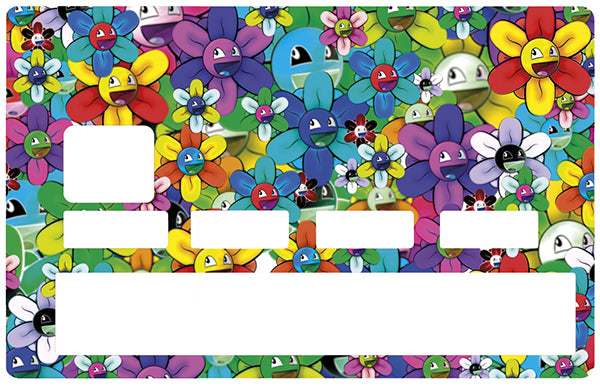 Smiley Flowers - sticker pour carte bancaire