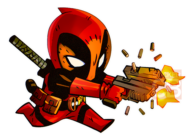 Sticker, autocollant, DEADPOOL GUN'S – STICKERCB