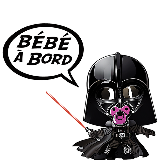 Sticker, Bébé à bord ! Baby Dark Vador Rose