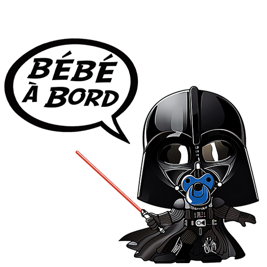 Sticker, Bébé à bord ! Baby Dark Vador Bleu