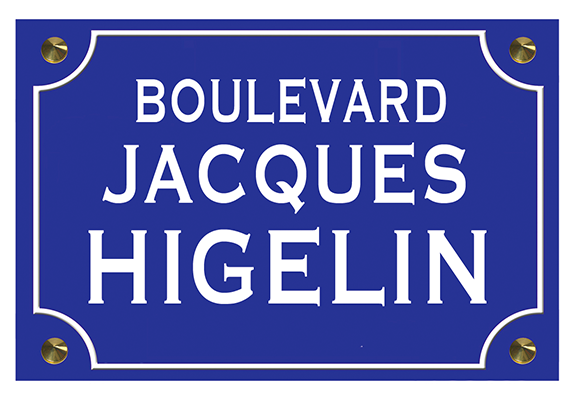 Sticker, plaque de rue, JACQUES HIGELIN