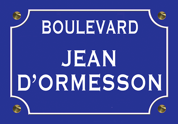 Sticker, plaque de rue, JEAN D'ORMESSON