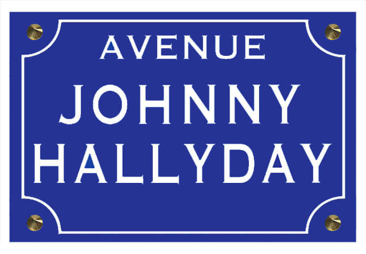 Sticker, plaque de rue, JOHNNY HALLYDAY