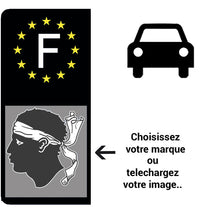 Charger l&#39;image dans la galerie, Personnalisez votre sticker pour plaque d&#39;immatriculation AUTO EUROBAND- Fond Bleu ou Noir
