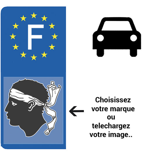 Personnalisez votre sticker pour plaque d'immatriculation AUTO EUROBAND- Fond Bleu ou Noir