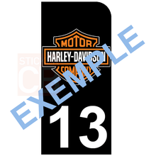 Upload image to gallery, Personalized stickers for MOTO license plates, Dept. Black