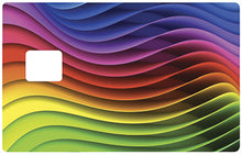Carica l'immagine nella galleria, Rainbow wave - adesivo per carte di credito, 2 formati di carte di credito disponibili