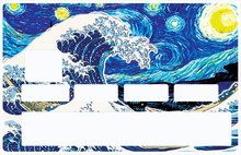 Laden Sie das Bild in die Galerie, The Wave of Kanagawa Vs the Starry Night - Aufkleber für Kreditkarte